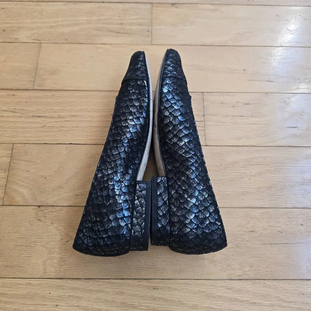 VANELi | whimsygoth metallic black square toe ballet flats | KIDS 4.5